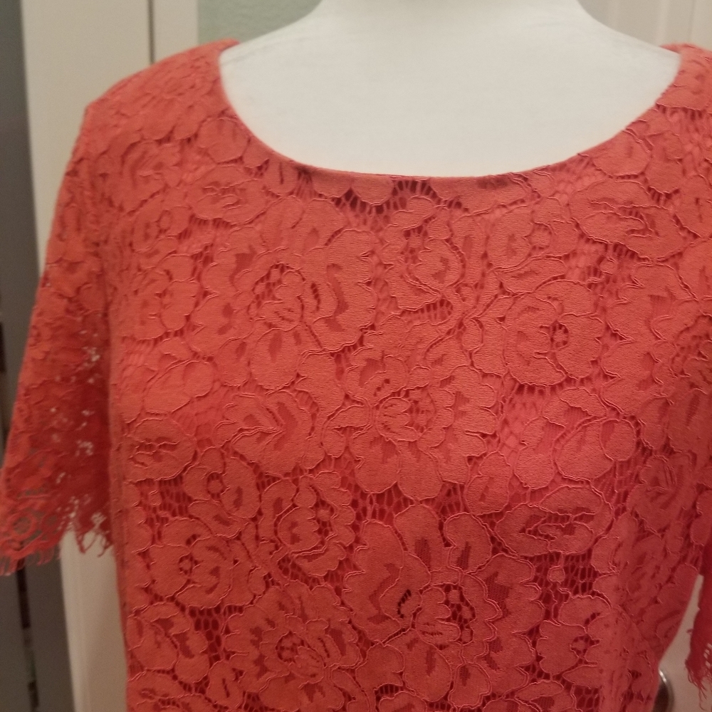 Jessica Howard Dress - Coral Lace - Picture 3 of 4